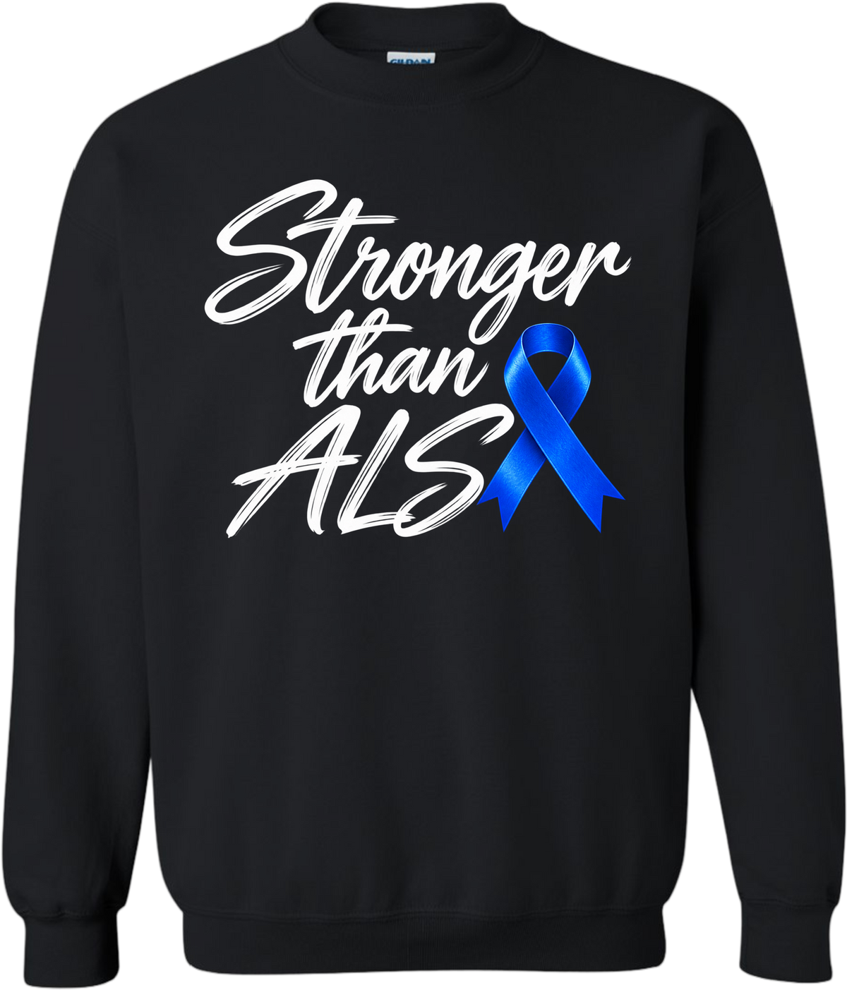 Sam's Fight- ALS Awareness Crewneck Sweatshirt- Design 1 (stronger than ALS)