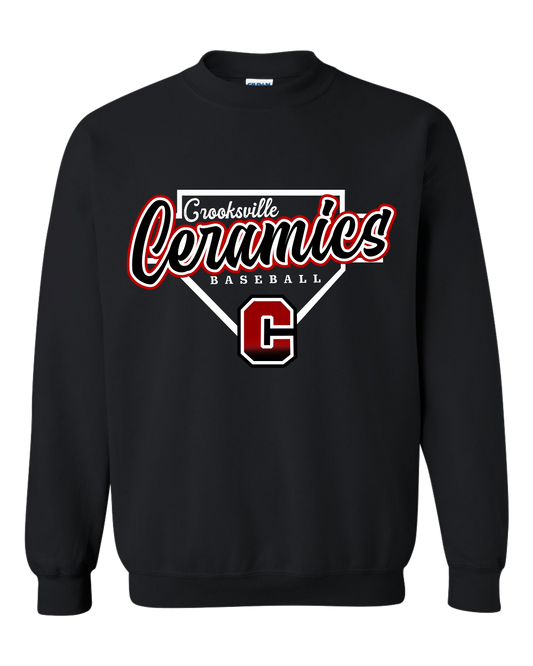 Crooksville Baseball 1 Crewneck Sweatshirt