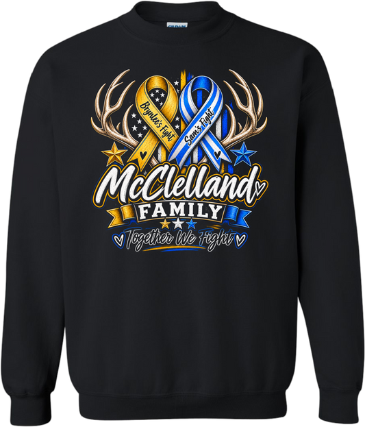 Sam's Fight- ALS Awareness Crewneck Sweatshirt- Design 2 ( Sam+ Brynlee)