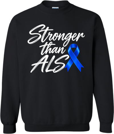 Sam's Fight- ALS Awareness Crewneck Sweatshirt- Design 1 (stronger than ALS)