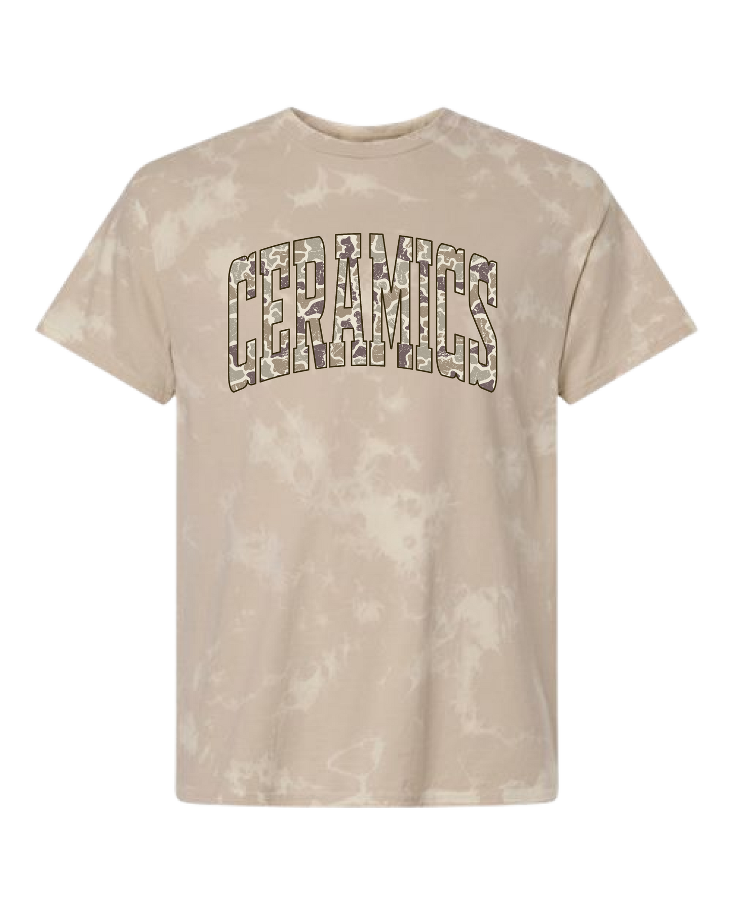 Trendy Bleached Tan Unisex- Ceramics Camo Print