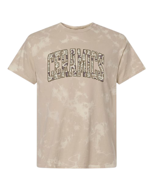 Trendy Bleached Tan Unisex- Ceramics Camo Print