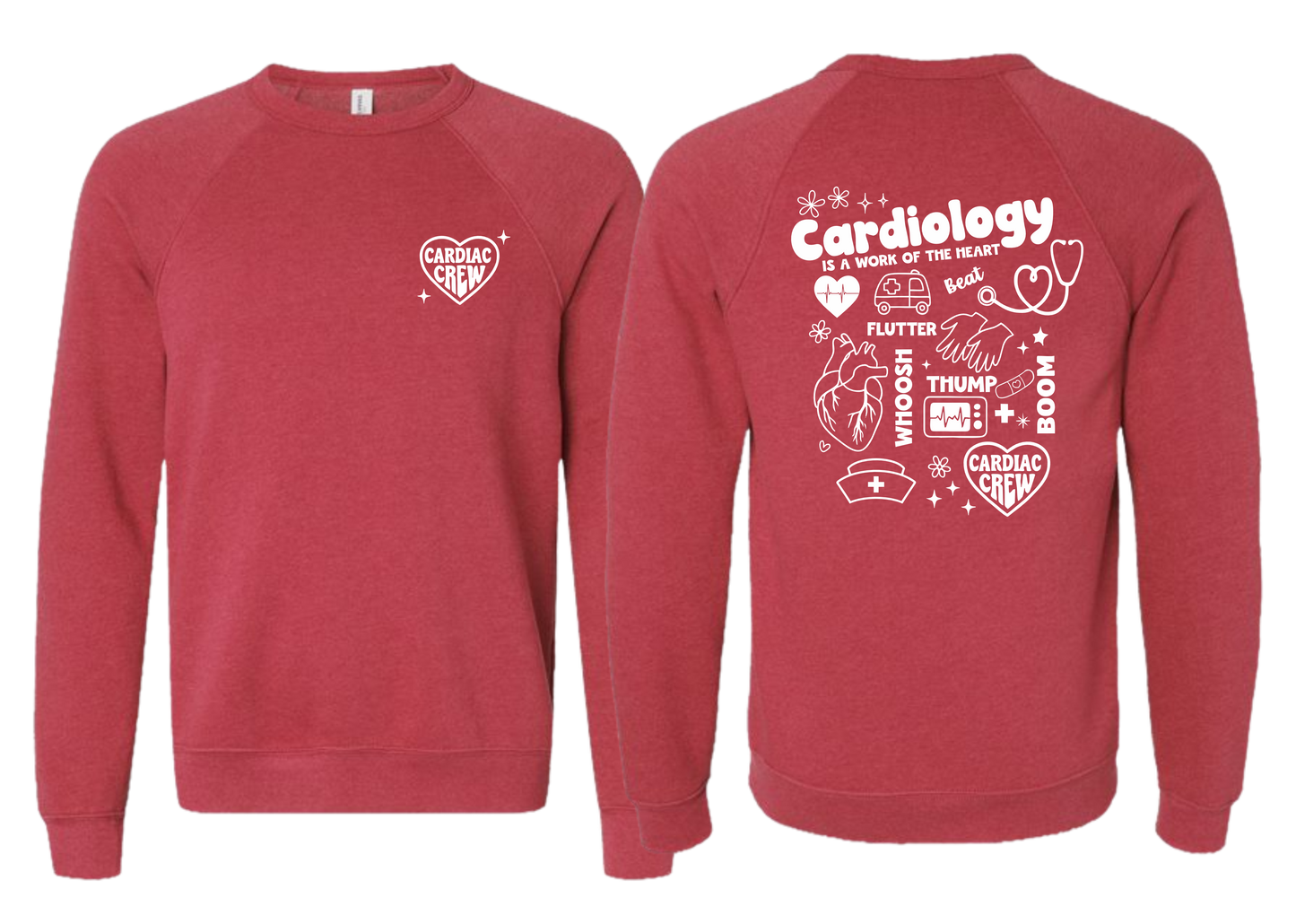 Cardiac Crew Red Bella Triblend Sweatshirt