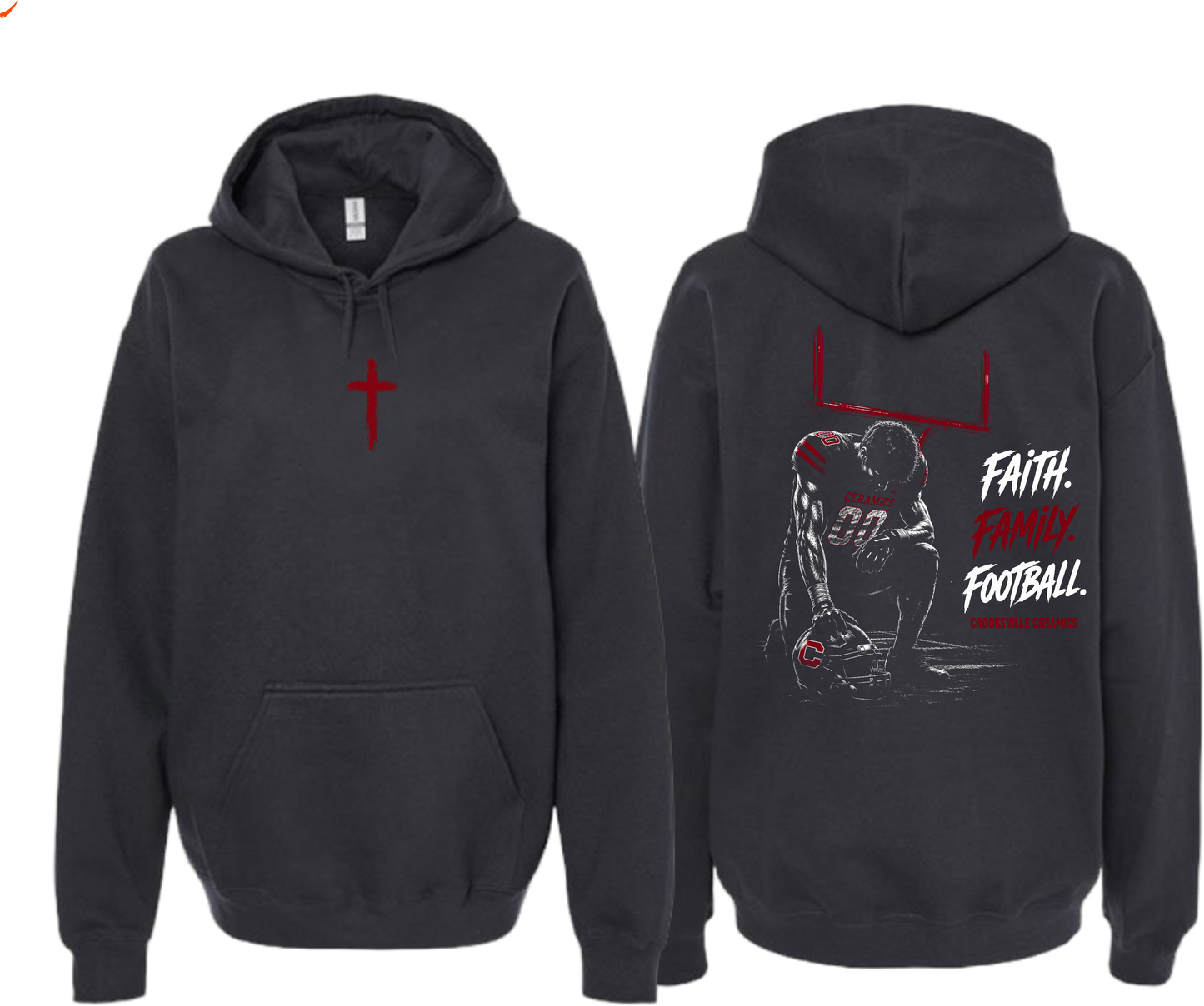 Crooksville_ Faith Family Football Hoodie