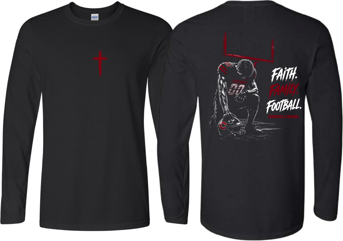 Crooksville_Faith Family Football Long Sleeve T