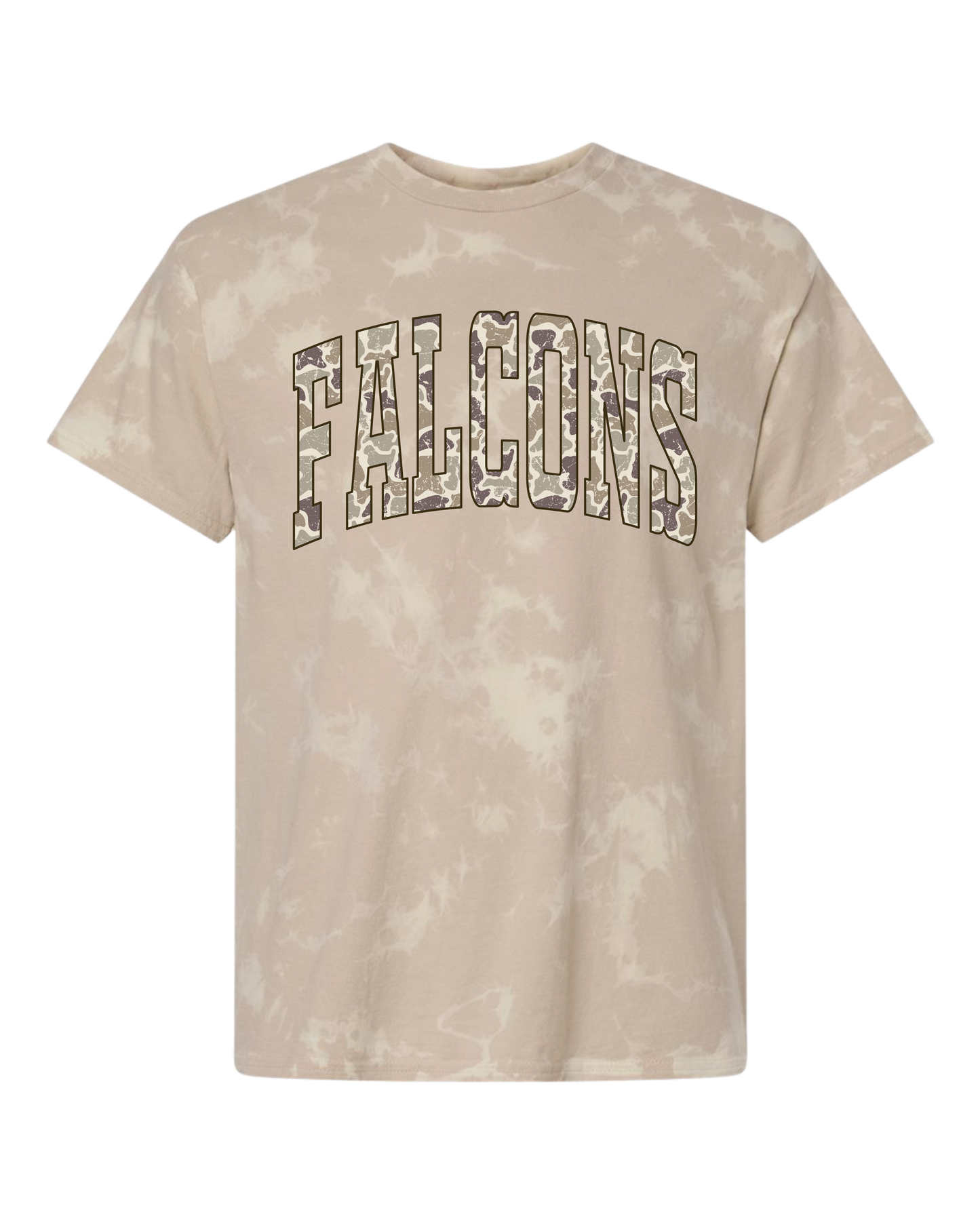 Trendy Bleached Tan Unisex- Falcons Camo Print